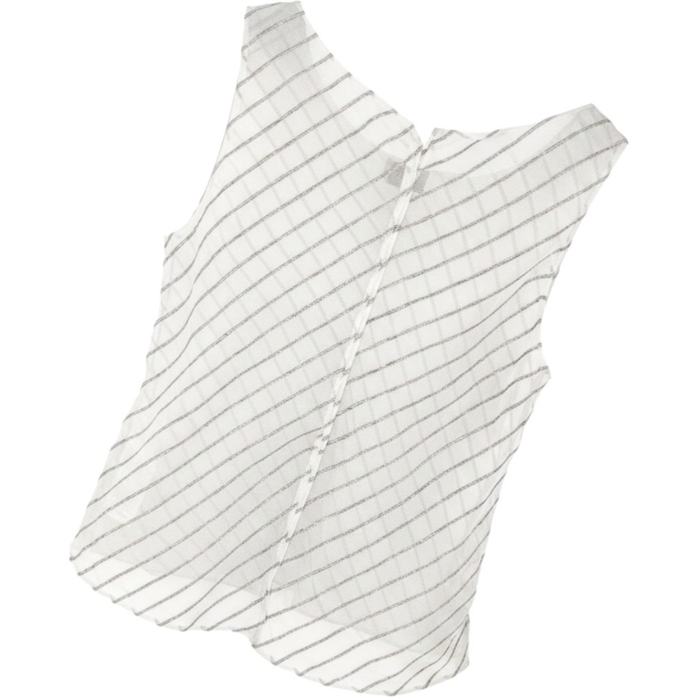 Giorgio Armani Transparent Diagonal Stripe Sleeveless Blouse Silk Blend 40